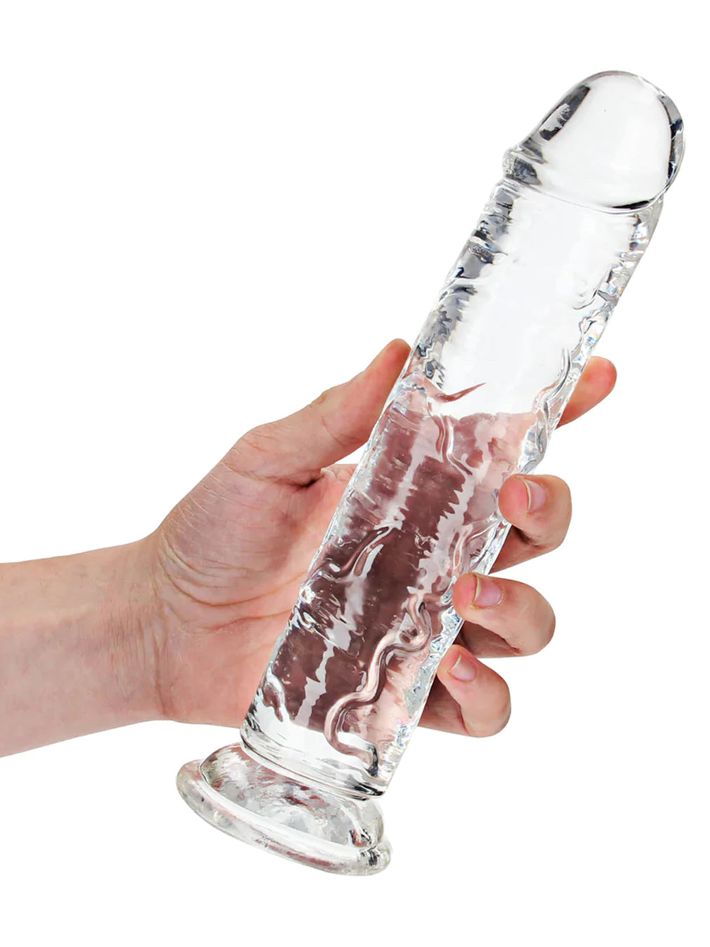 RealRock - Crystal Clear Realistic Dildo without Balls - 9" / 23 cm