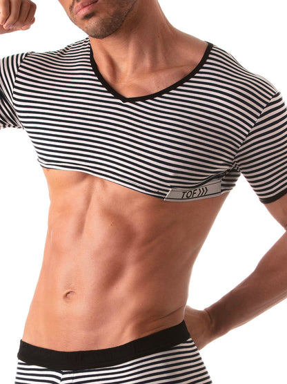 Tof Paris Sailor Crop Top - Black