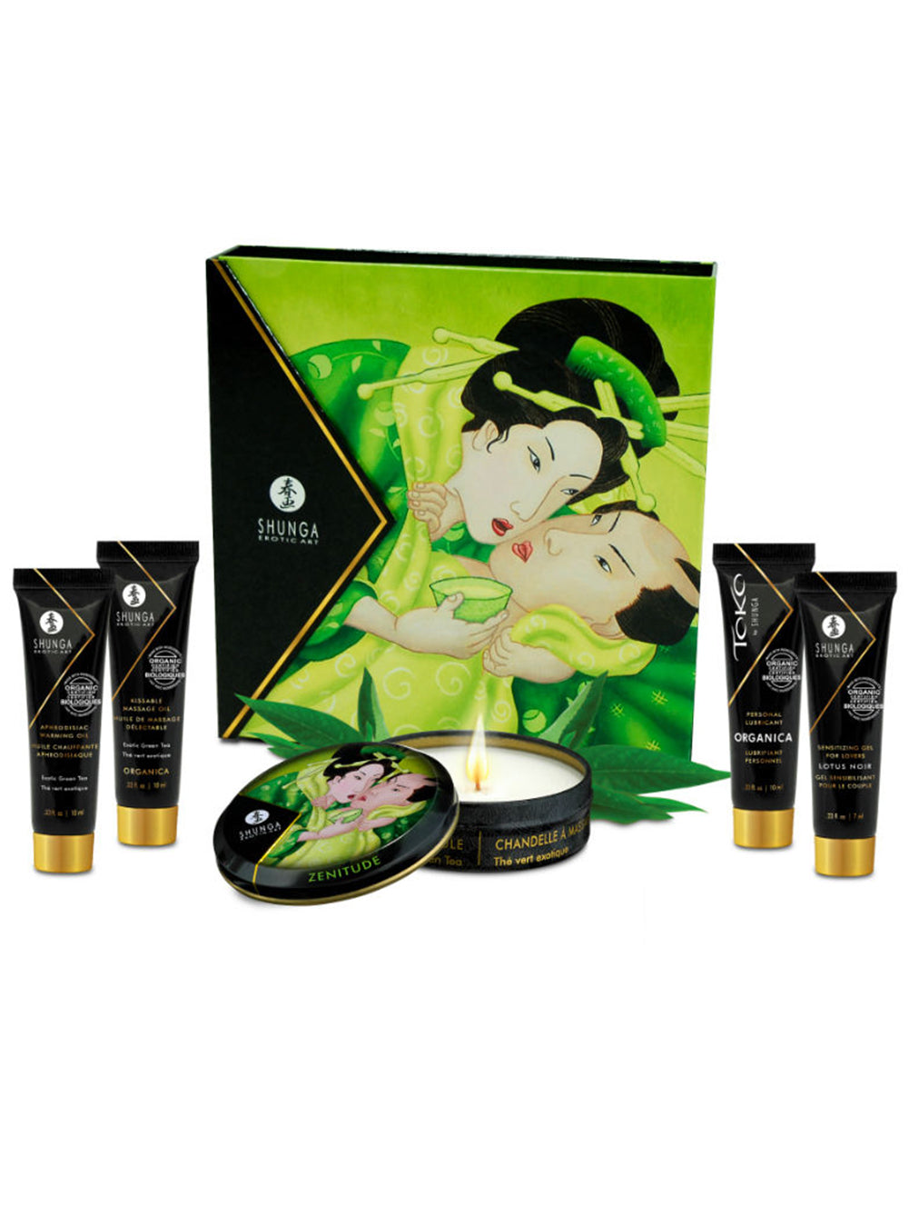Shunga - Secreto de Geisha - Mini Set de Masaje - Té Verde Orgánico Exótico
