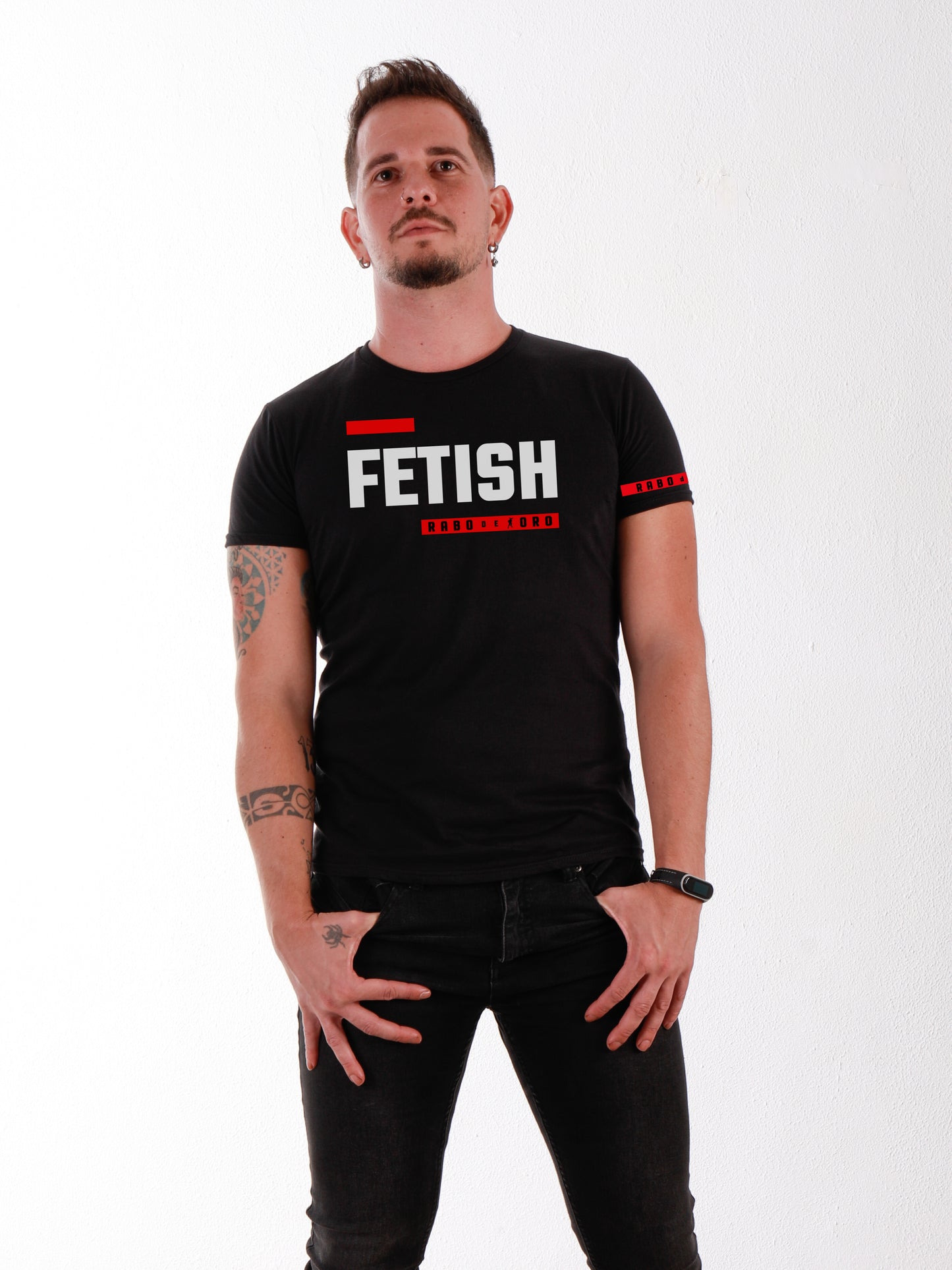 FETISH Black T-Shirt with BDSM Hanky Code details