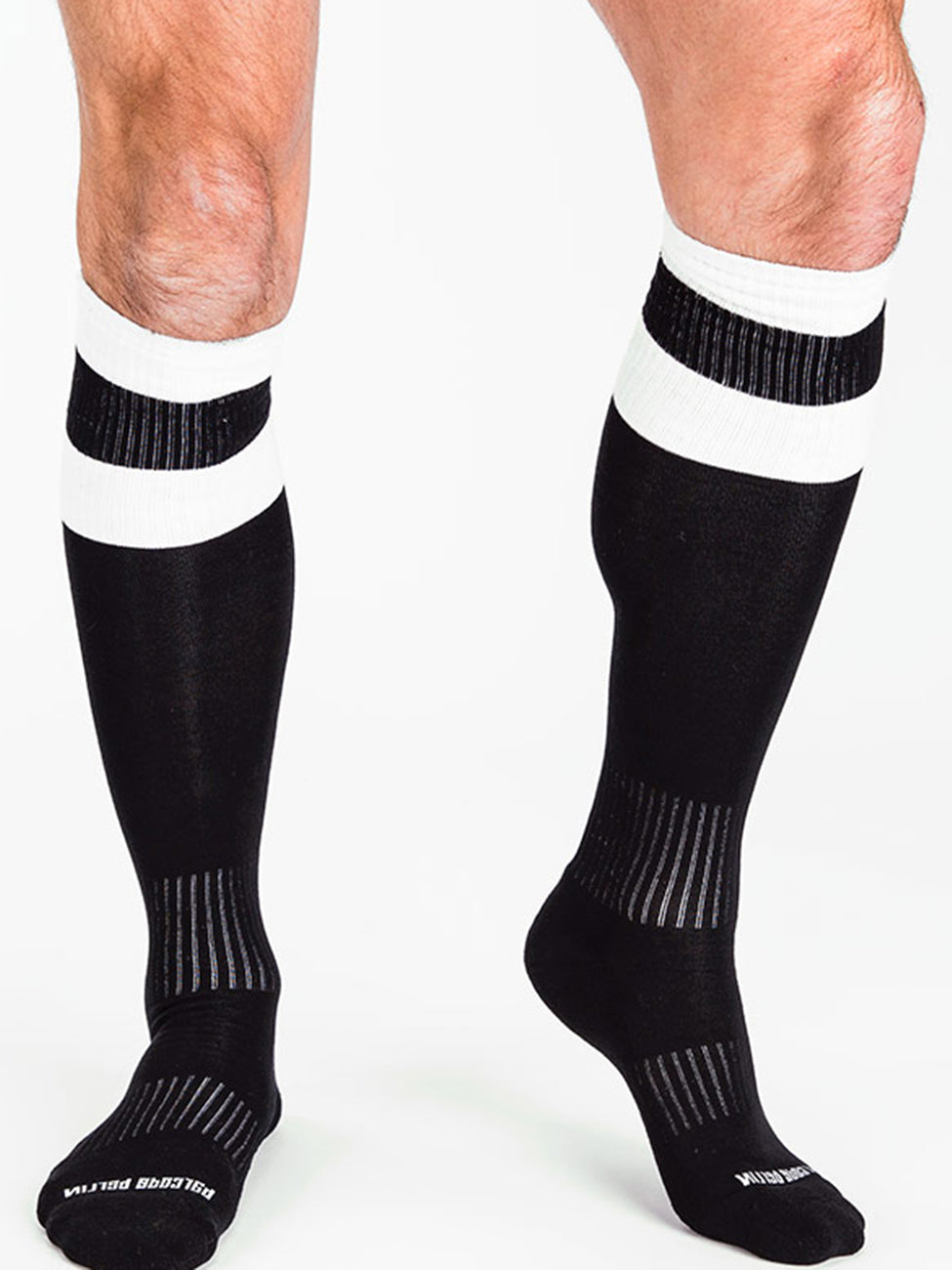 Barcode Football Socks Black and White