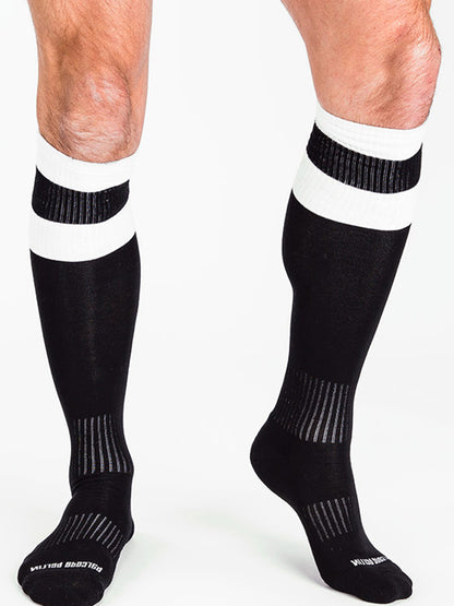 Barcode Football Socks Black and White