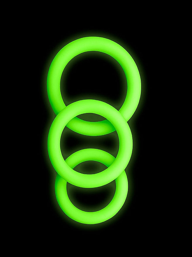 Ouch! - Cockring Set Glow in the Dark - 3 Pcs