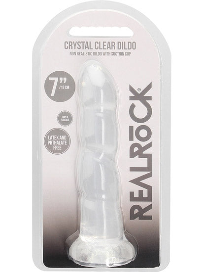 RealRock - Crystal Clear Non-Realistic Dildo with Suction Cup 7" / 17 cm
