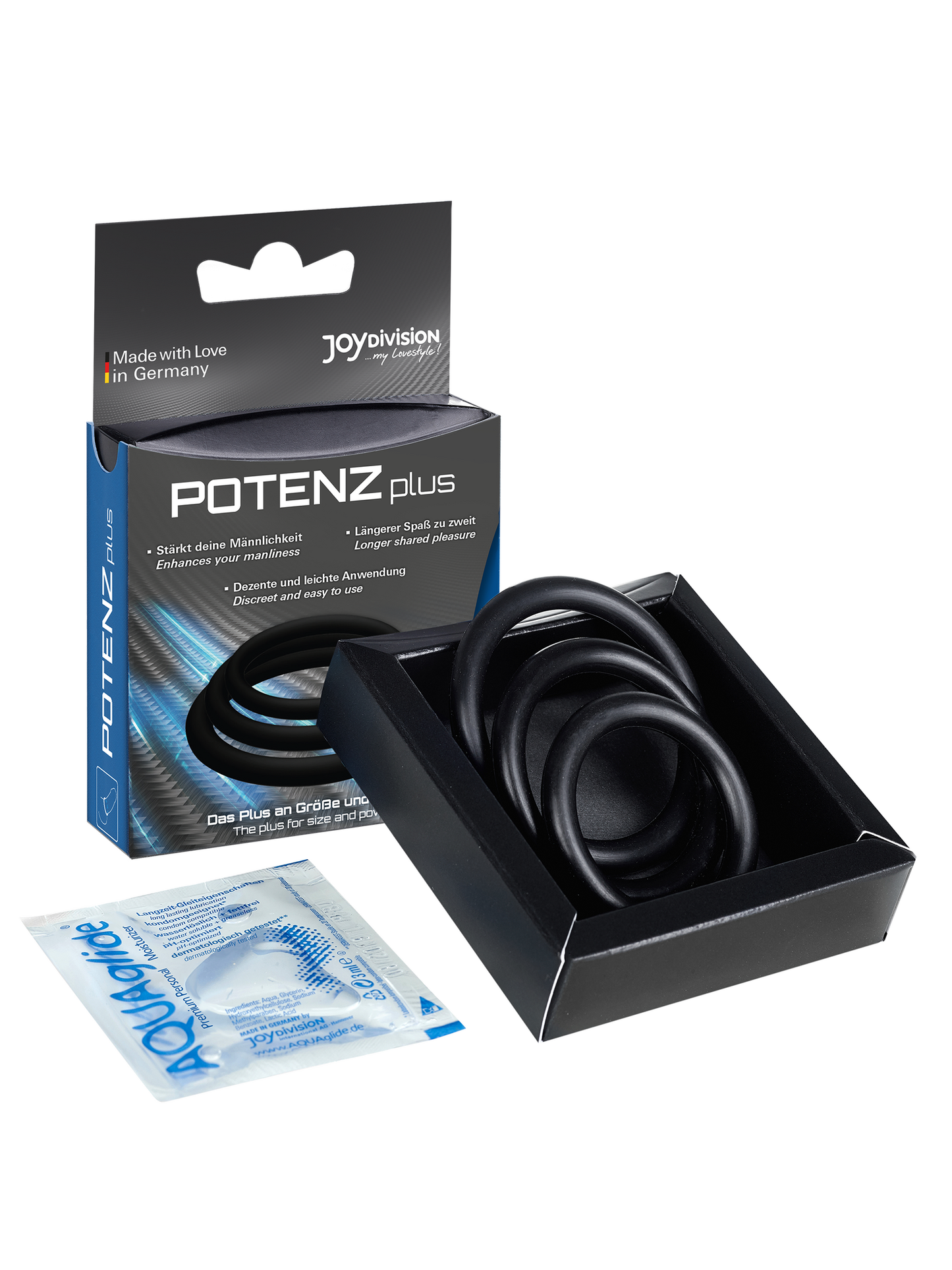 POTENZduo - Medical grade Silicone Cock Rings Set of 3 - Black