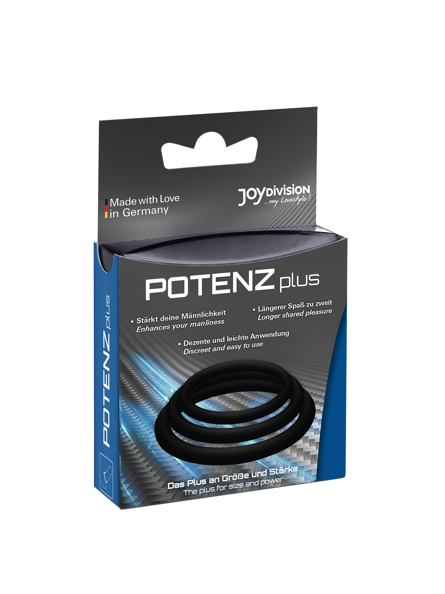 POTENZduo - Medical grade Silicone Cock Rings Set of 3 - Black