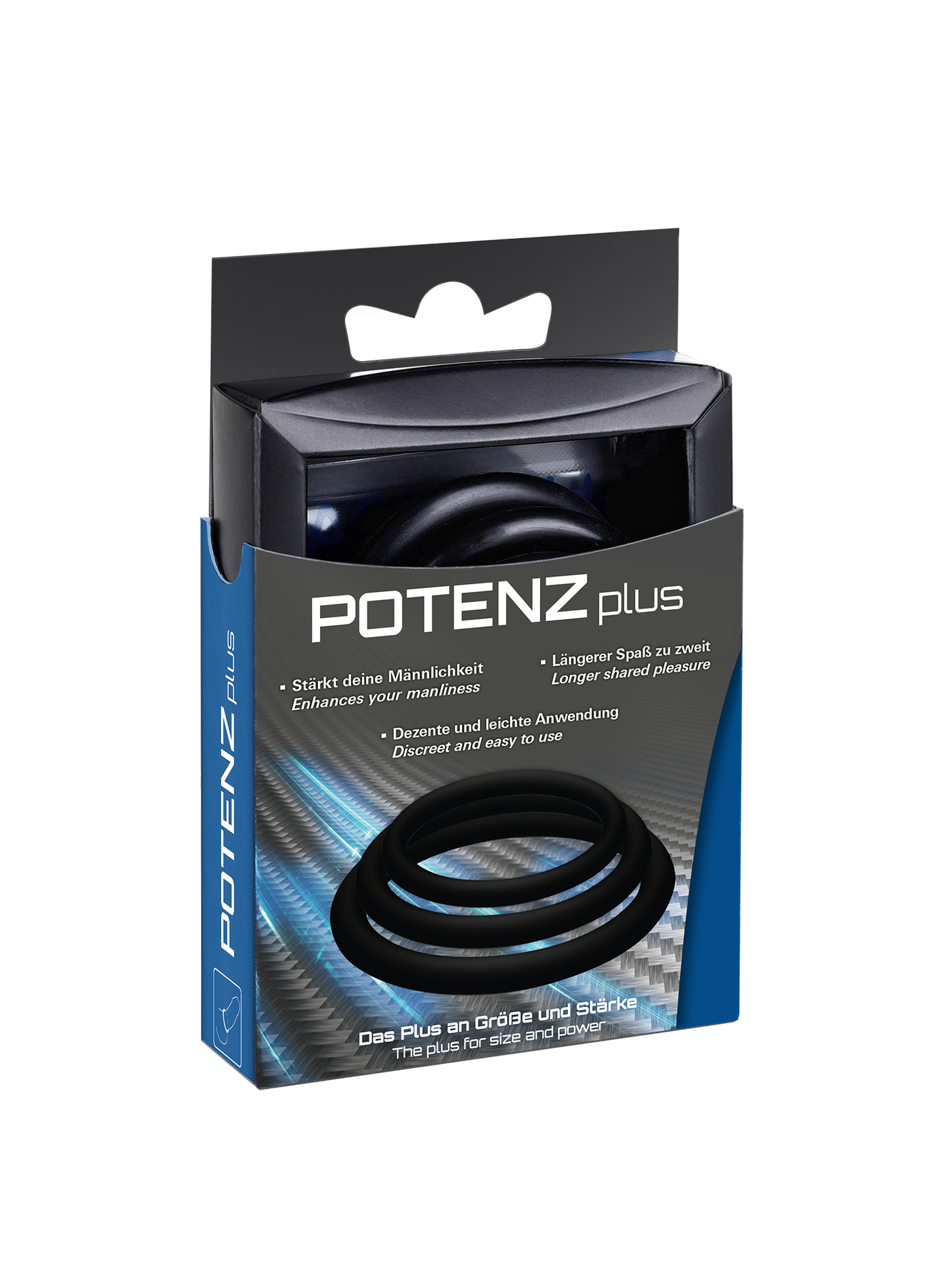 POTENZduo - Medical grade Silicone Cock Rings Set of 3 - Black