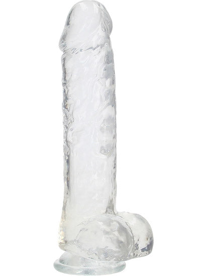 RealRock - Dildo Transparente Realista con Bolas y Ventosa 10" / 25,4 cm