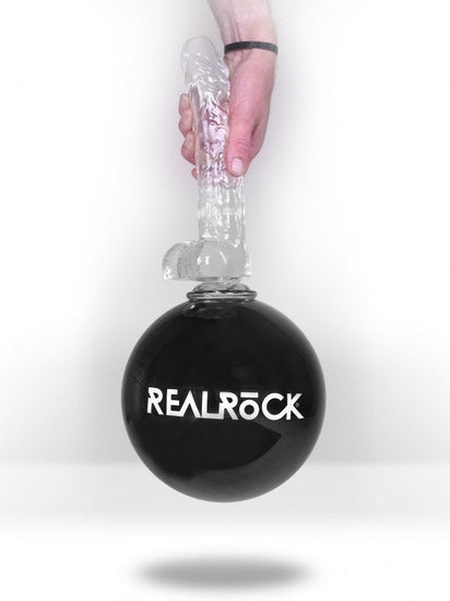 RealRock - Dildo Transparente Realista con Bolas y Ventosa 10" / 25,4 cm