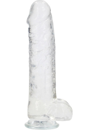 RealRock - Dildo Transparente Realista con Bolas y Ventosa 10" / 25,4 cm