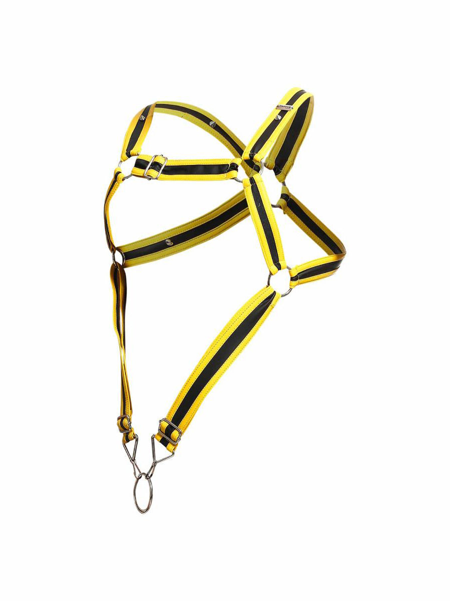 Dngeon - Cross cockring harness yellow