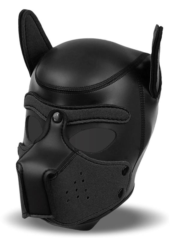 InToYou - Neoprene Dog Hood with Removable Muzzle Black