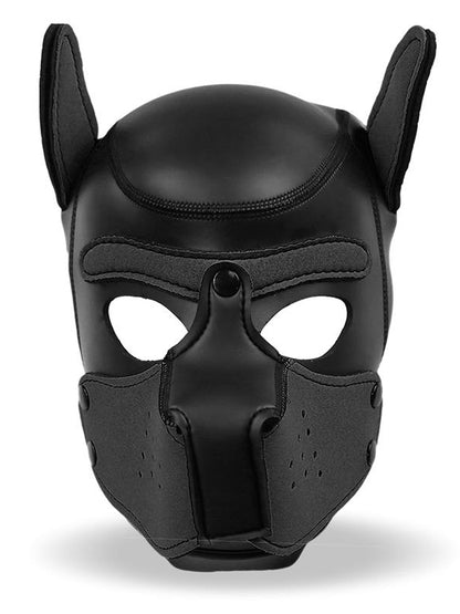 InToYou - Neoprene Dog Hood with Removable Muzzle Black