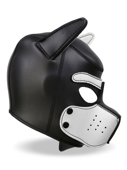 InToYou - Neoprene Dog Hood with Removable Muzzle Black / White