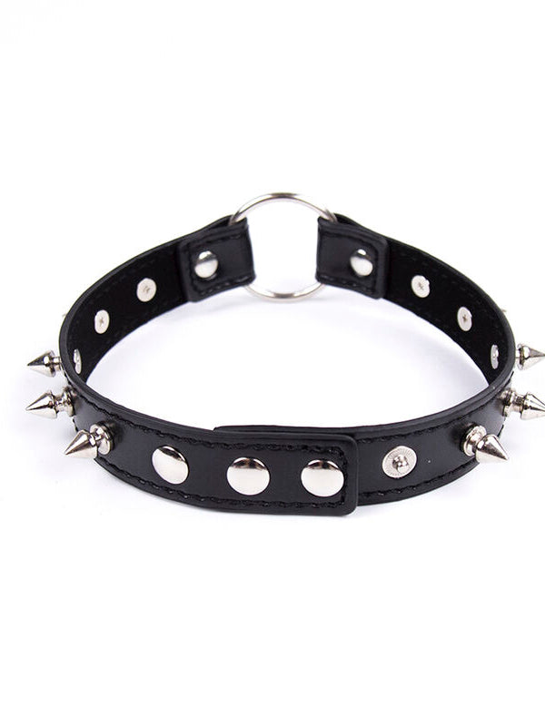 Ohmama - Collar Fetiche Spikes Punk con Anillo