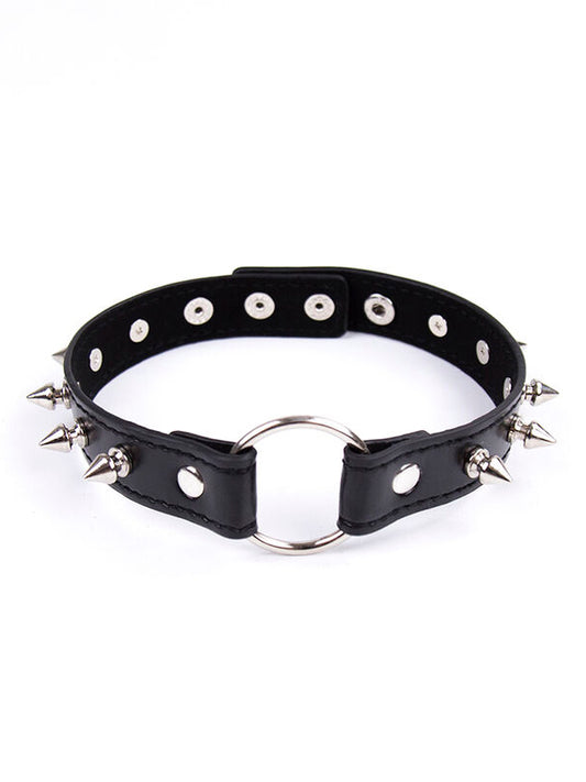 Ohmama - Collar Fetiche Spikes Punk con Anillo