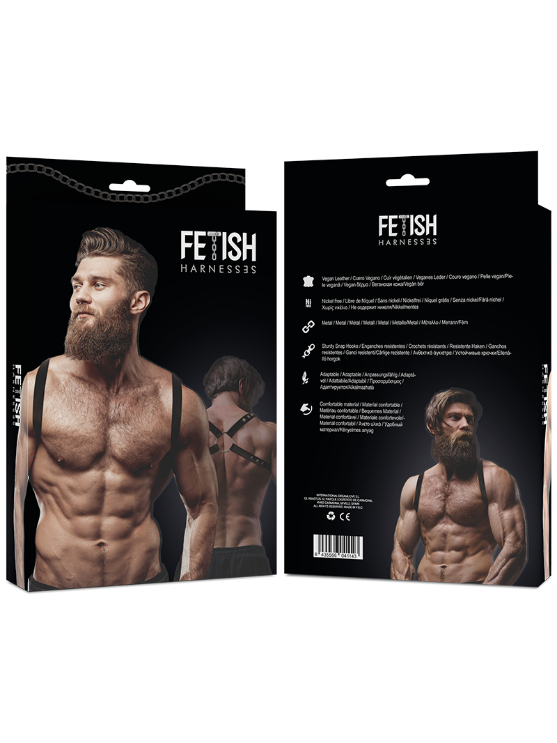 Fetish Submissive - Arnés dorsal Attitude de cuero ecológico para hombre 