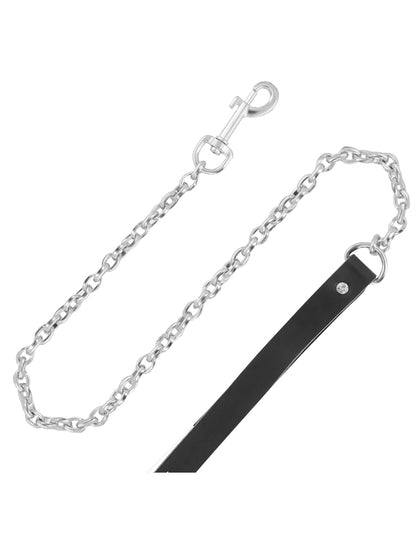 Darkness Black Furry Collar With Leash