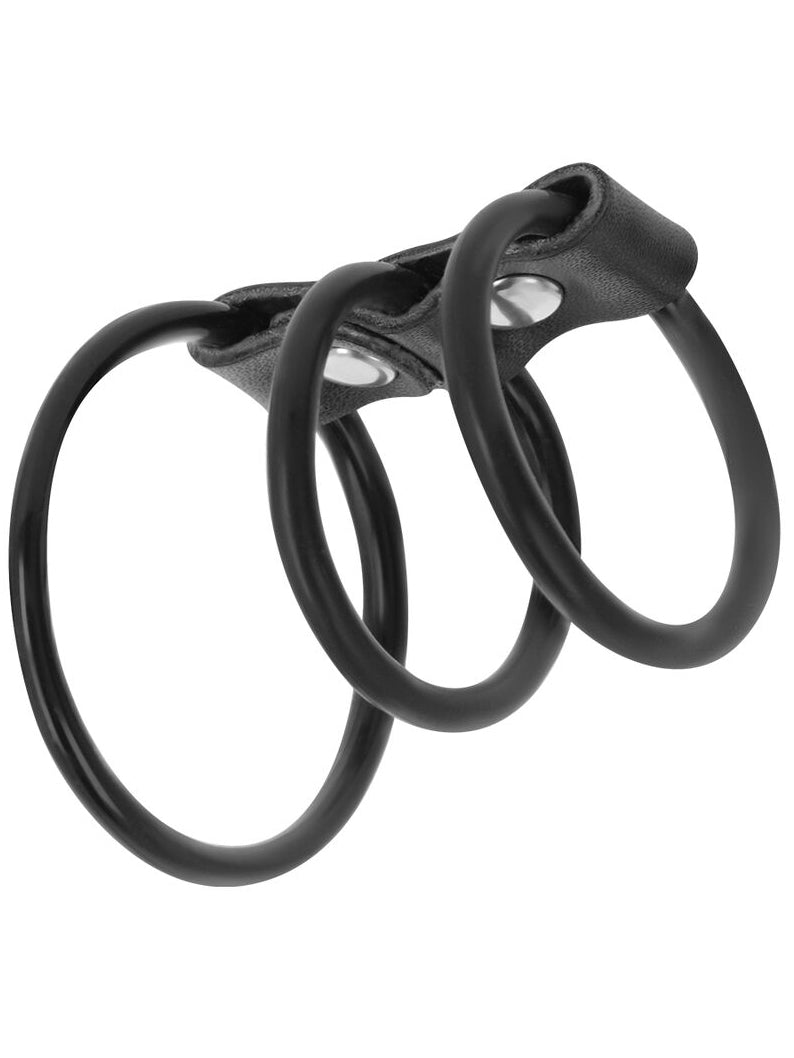 Darkness - Set of 3 flexible cock and testicle rings.