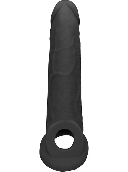 RealRock - Realistic Penis Sleeve Black 9" / 23 cm