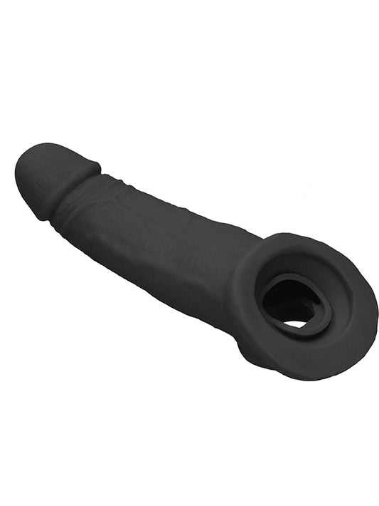 RealRock - Realistic Penis Sleeve Black 9" / 23 cm