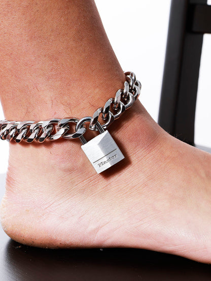 Rabo de Toro - SLAVE Fetish Chain Anklet with Padlock