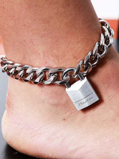 Rabo de Toro - SLAVE Fetish Chain Anklet with Padlock