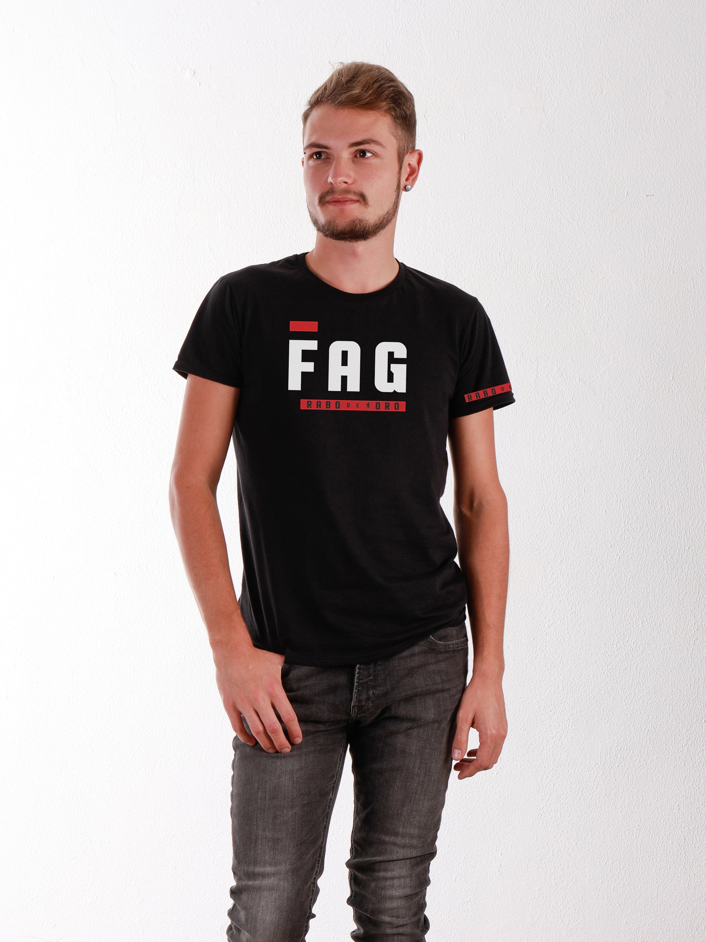 FAG Camiseta negra con detalles de código BDSM Hanky ​​Code