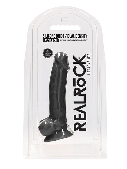RealRock - Dual Density Premium Silicone Realistic Dildo with Balls 7" / 18 cm