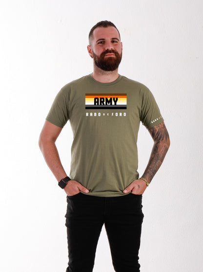 ARMY BEAR Olive T-Shirt with Bear Pride Flag detail