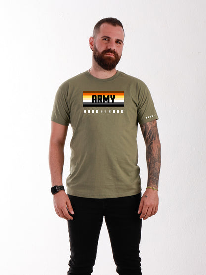 ARMY BEAR Olive T-Shirt with Bear Pride Flag detail