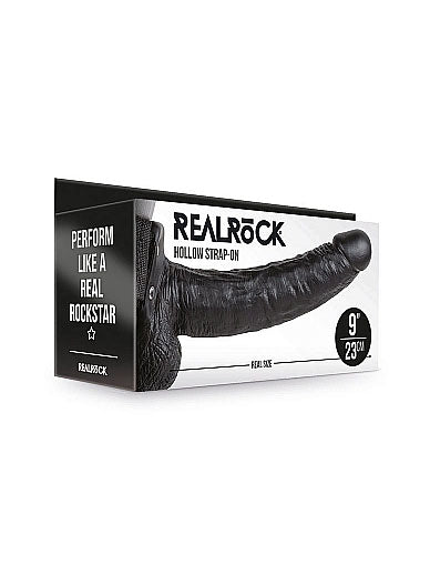 RealRock - Hollow Strap-On with Balls - 9" / 23 cm