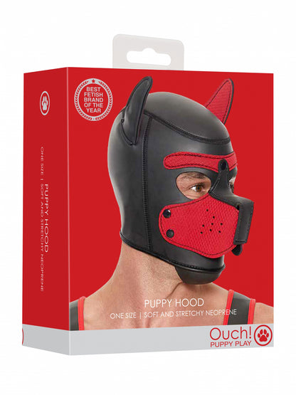 Ouch!  Neoprene Puppy Mask Red