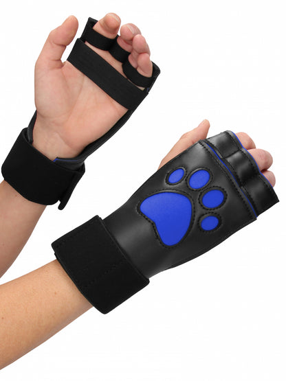 Ouch! Neoprene Puppy Paw Gloves Blue