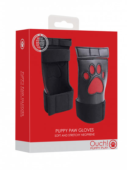 Ouch! Neoprene Puppy Paw Gloves Red