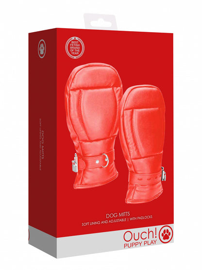 Ouch! Neoprene Dog Gloves Red