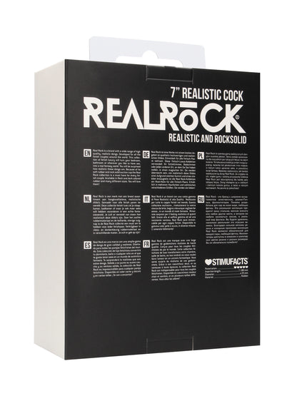 RealRock - Realistic Rubber Cock with Balls Black 7" / 18 cm