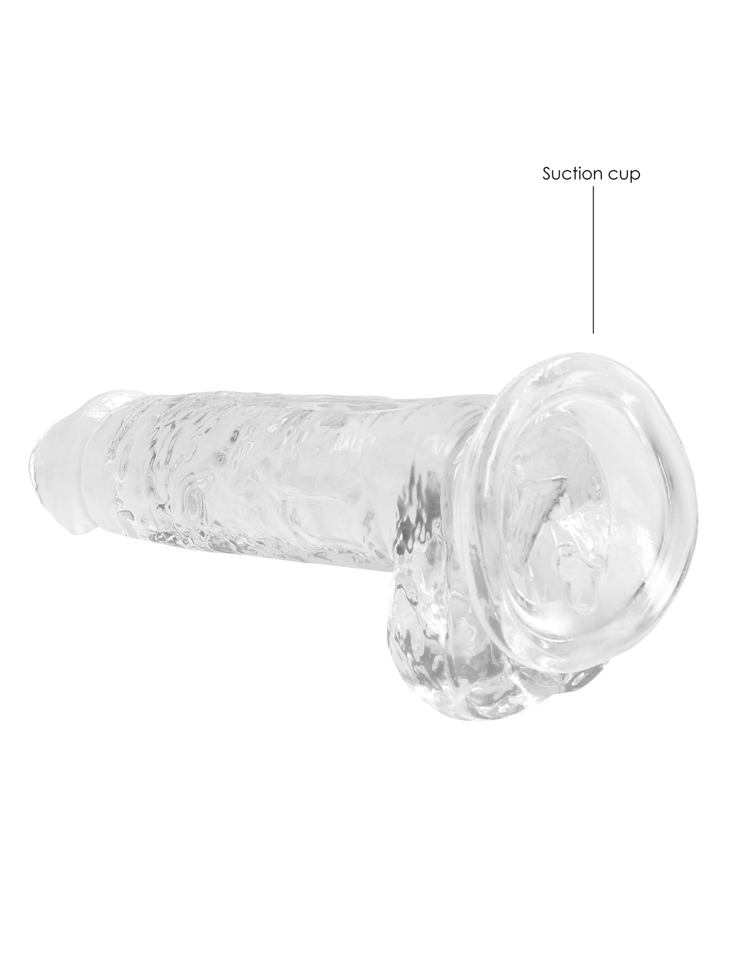 RealRock - Crystal Clear Realistic Dildo with Balls and Suction Cup 9" / 22 cm