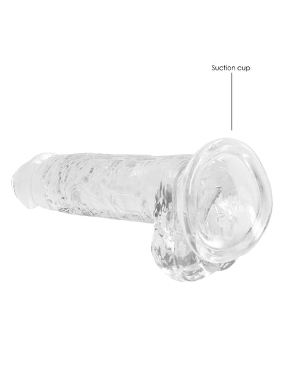 RealRock - Crystal Clear Realistic Dildo with Balls and Suction Cup 9" / 22 cm