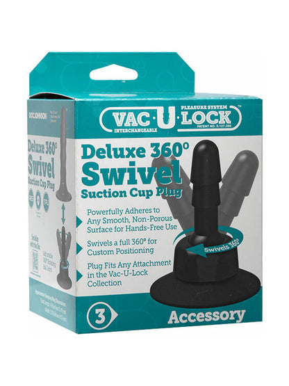 Vac-U-Lock Deluxe 360º Swivel Suction Cup Plug Black