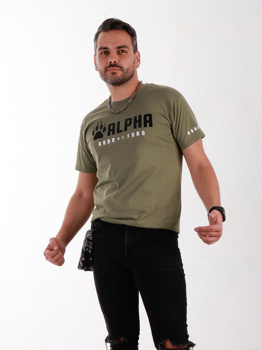 RaboDeToro - ALPHA Camiseta verde oliva con detalle de pata de lobo