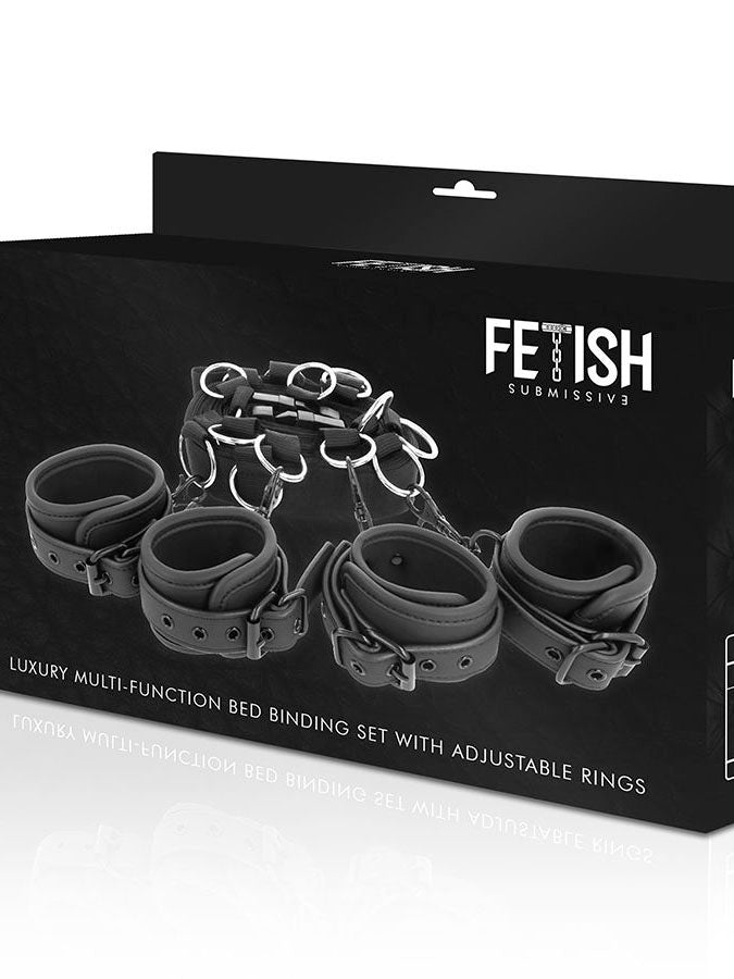 Fetish Submissive - Luxury Bed Restraints Set with Adjustable Rings
