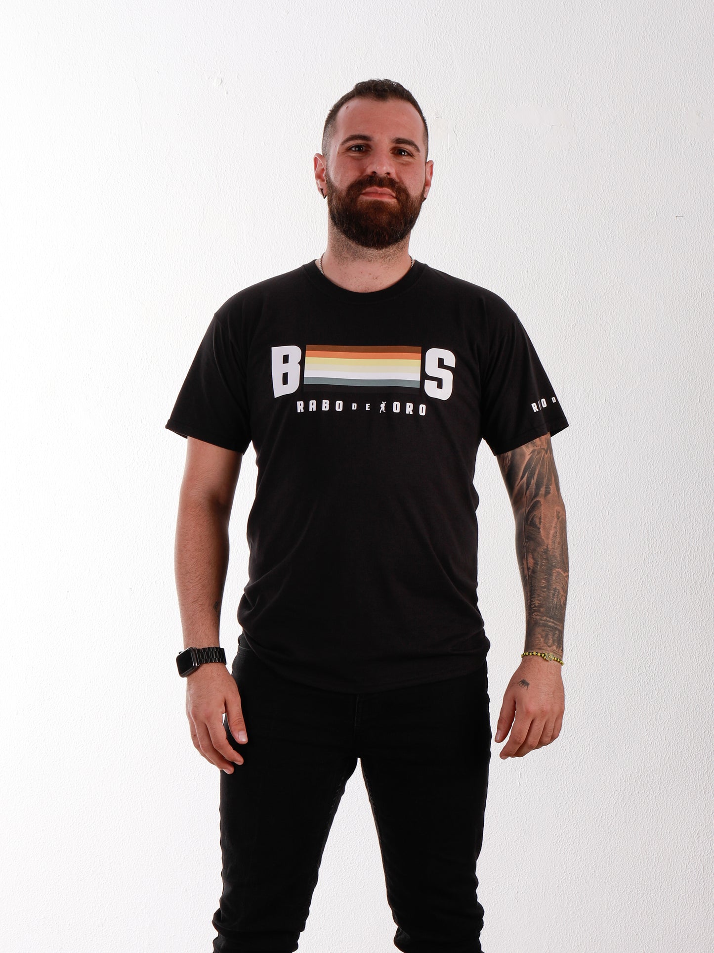BEARS Black T-Shirt with Bear Pride Flag details