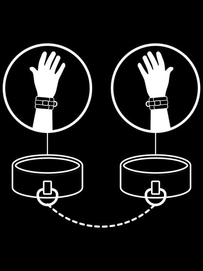 Fetish Submissive - PU Leather Hand Cuffs