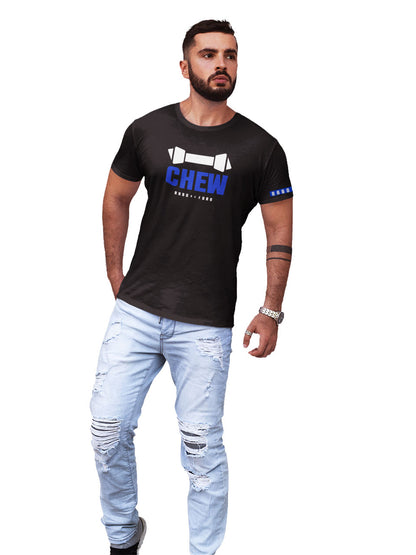 CHEW Black T-Shirt with Pup Play BONE detail