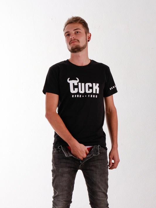 CUCK Black T-Shirt with Bull Horns detail