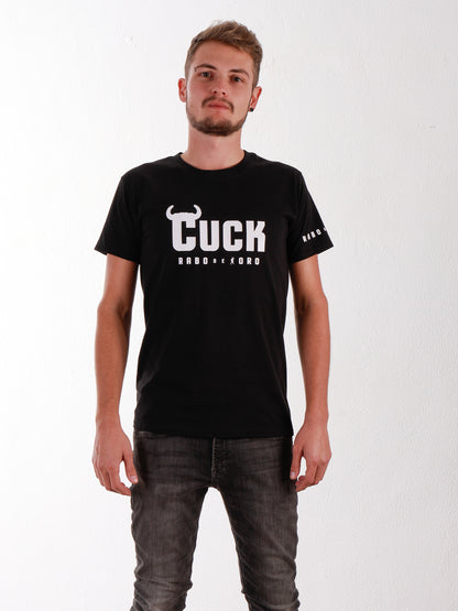 CUCK Black T-Shirt with Bull Horns detail