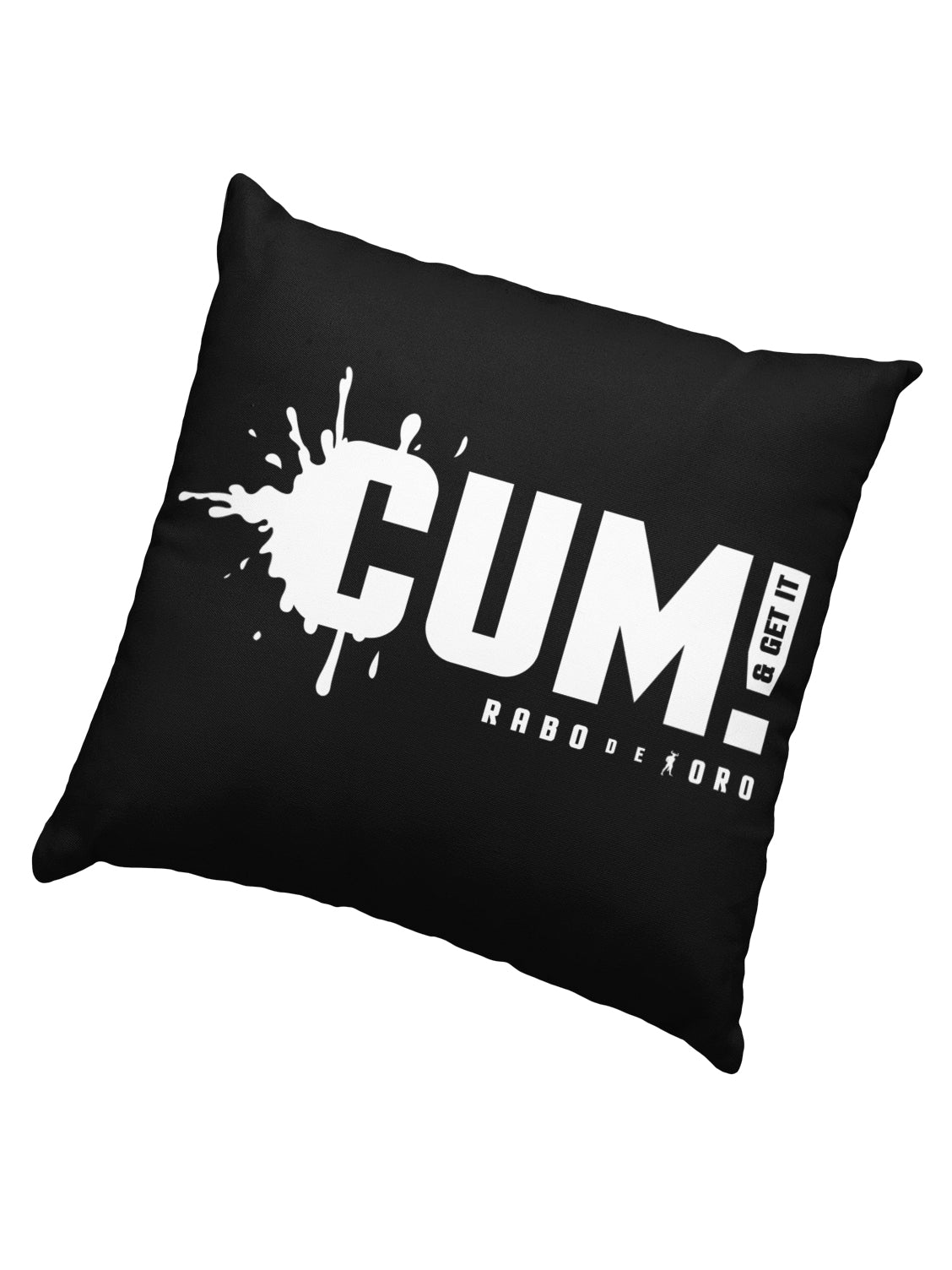 CUM & Get It! / Gay Men's BDSM Fetish Black Cushion Cover