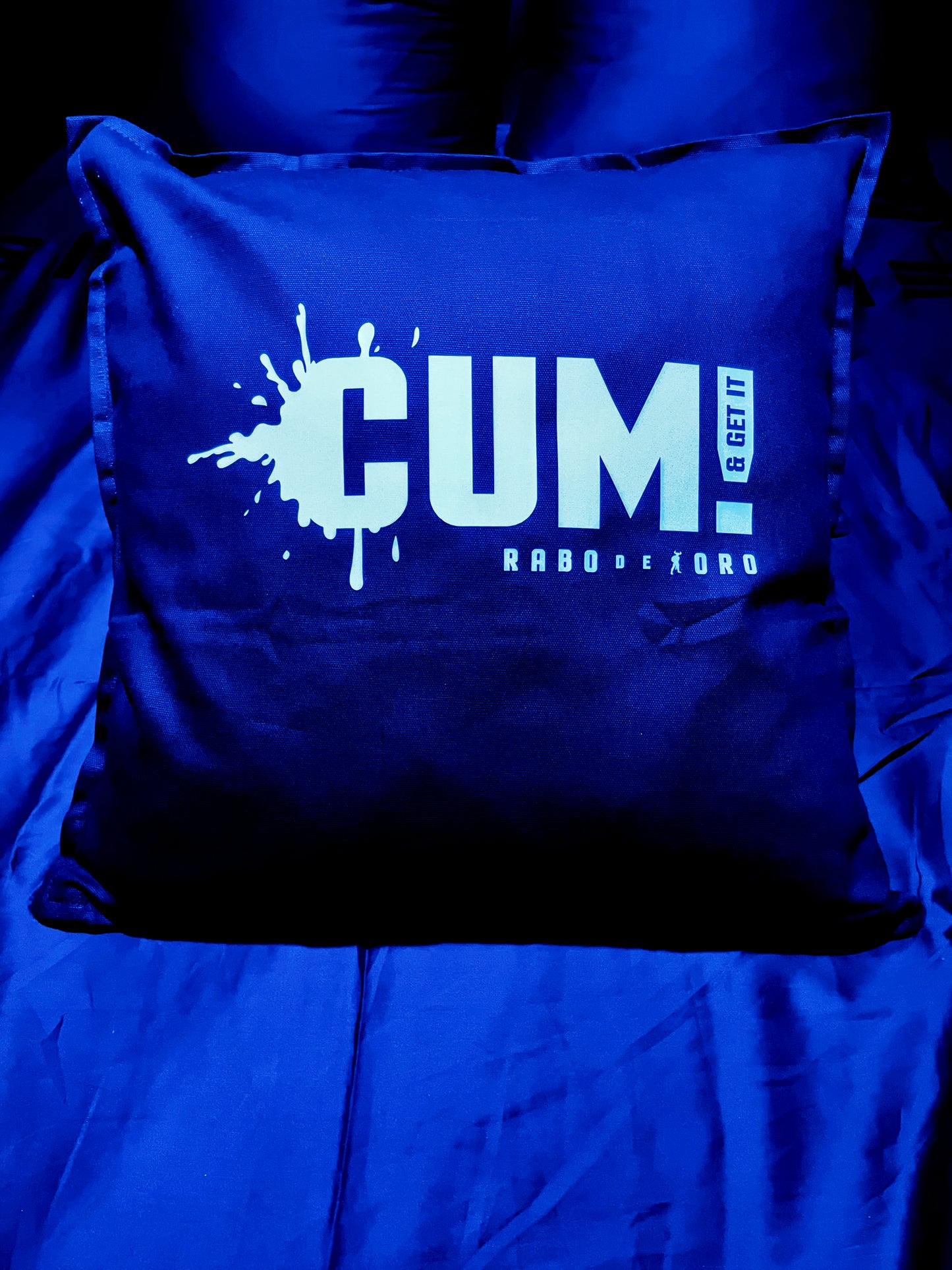 CUM & Get It! / Gay Men's BDSM Fetish Black Cushion Cover