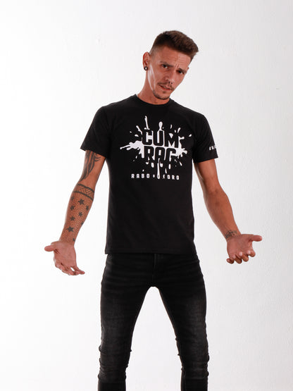 RaboDeToro – CUM RAG Schwarzes T-Shirt mit weißen Punkten